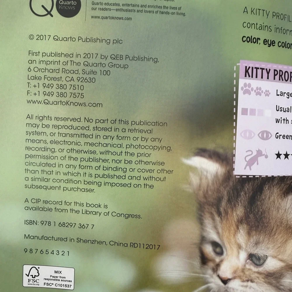 Kitty Secrets Book Camilla de la Bedoyere Cat Breeds Guide 9781682973677